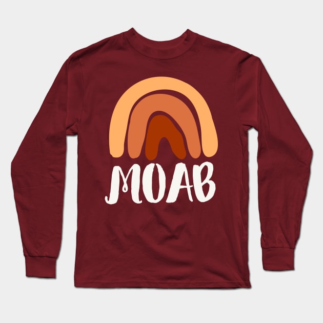 Moab Utah Boho Rainbow Arches National Park Long Sleeve T-Shirt by PodDesignShop